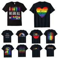 S-5XL Fashion T-Shirt Vintage Couple Shirt LGBT Pride Flag Meaning Gay Pride & Lesbian Rainbow Flag 