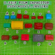 0.33μF FILM CAPACITOR 250V/400V/1.2KV/2KV