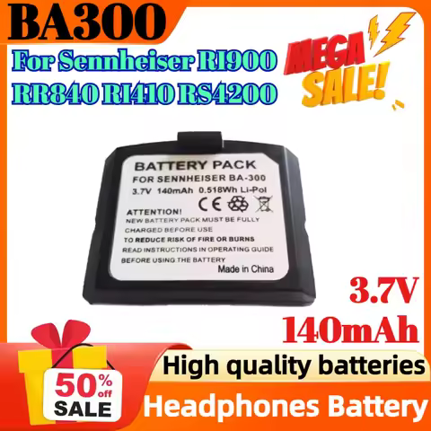 3.7V 140mAh Battery for Sennheiser BA300 NCI-PLS100H HC-BA300 500898 SET 900 IS410 TV RR4200 IS410 R
