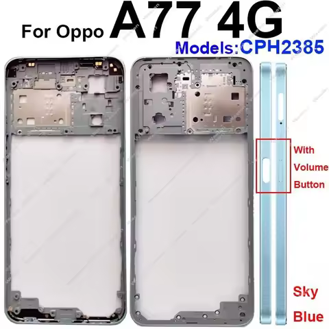 Middle Housing For OPPO A77 A77S A77 4G 5G Middle Frame Housing Cover Bezel with Volume Button Graph
