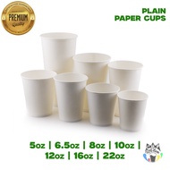 Cup_kingdom2 【50pcs】 Plain Paper Cups White 5oz 6.5oz 8oz 10oz 12oz 16oz 22oz Disposable Cup