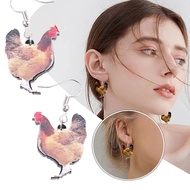 KIN Animal Dangle Earrings Chicken Earrings Funny Animal Drop Dangle Earrings