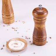 1 Pcs 5/8/10 Inches Classical Oak Wood Pepper Spice Mill Grinder, Handheld Seasoning Adjustable Mill