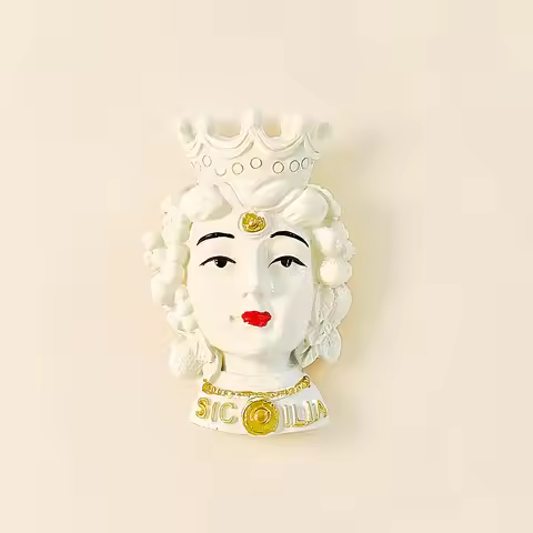 Creative 3D Moor Head Refrigerator Sticker for Sicilian Island Cultural Tourism Souvenirs in Italy