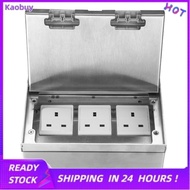 kaobuy 4000W Floor Socket Box Stainless Steel 3 X Prong Flip Type Concealed Outlet for Offices Hotel