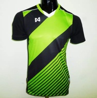 WARRIX SPORT เสื้อฟุตบอลพิมพ์ลาย WA-1523  ( สีดำ-เขียว )