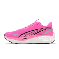 Puma Jogging Shoes Velocity Nitro 3 Wn Pink Black Silver Mesh Nitrogen Women's Road Running ACS 3777