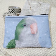 綠和尚鸚鵡-不織布零錢包