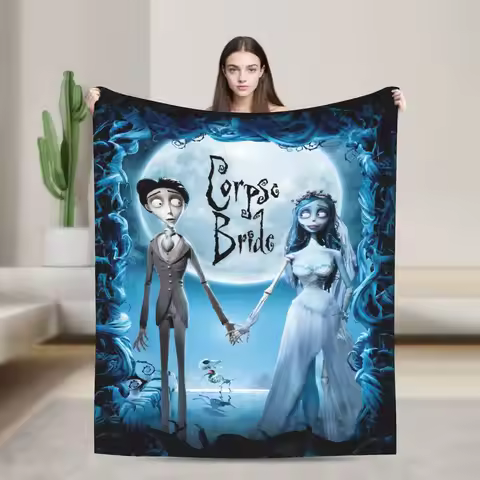 Anime Movie C-Corpse Bride Flannel Blanket Winter Warm Throw Blanket for Students Outdoor Fashion Be