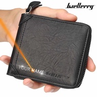 7svf 2022 Men's Wallet Name Carving Zipper Short PU Leather Card Holder High Quality Men's Wallet Coin Holder Men's Wallet Paper BoxMen Wallets