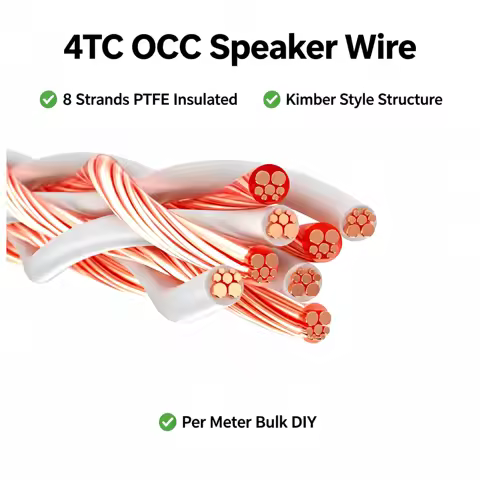 Speaker Cable 4TC OCC 8 Strands Hifi Audiophile Speaker Wire Bulk Per Meter DIY Kimber Style for Amp