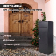 Large Parcel Mail Drop Box In Black, 10.5" X 15.5" X 41.30": Lockable, Weatherproof Storage For Home