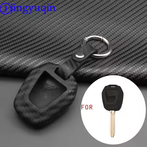 jingyuqin 2Buttons Carbon Silicone Car Key Case For Isuzu DMAX D-MAX Mu-x 2.5 Fob Procted