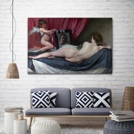 Lukisan Venus dalam Cermin di Kanvas - Poster Seni Klasik Terkenal untuk Hiasan Dinding Ruang Tamu