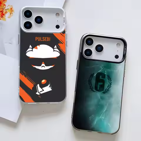 R6 Rainbow Six Siege Phone Case For IPhone17 Air 16 15 14 Plus 13 12 11 Pro 7 8 XS Max XR Silver Bla
