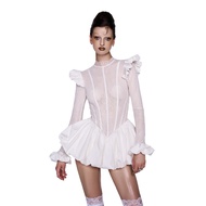 LSOUL Avenir Dress ชุดเดรสรัดรูป กระโปรงสั้นจับจีบผ้าลูกไม้ซีทรู