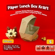PAPER LUNCH BOX BAHAN KRAFT/LUNCH BOX PAPER COKLAT SIZE M  L  S  XS