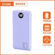 powerbank 20000 mah fast charging dual usb led 10000 mah basike - ungu-2 10000