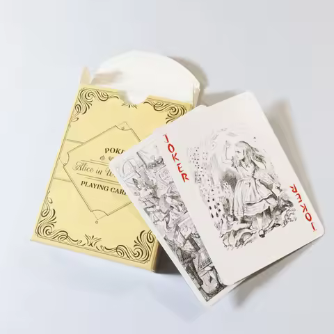 Alice Paper Playing Cards Vintage Style , Poker 54 Cards Deck Board Games Retro Classic Cute Poker S