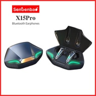 Senbenbao X15pro TWS Wireless Earphones Bluetooth Gaming Headsets Earbuds with Mic Touch Control Blu