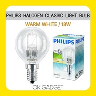 Philips Halogen Classic 18W E14 204 lumen Ping Pong Halogen Bulb - Dimmable Variable - Clear / Warm White
