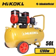 HIKOKL 1.7Hp 1280W 30L/50L Air Compressor Steel Tank Ultra Quiet Oil-Free
