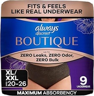 Always Discreet Boutique Incontinence and Postpartum Underwear for Women, Maximum Protection, Size X