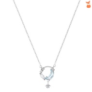 [AD] Korean Fashion Hollow Moon Silver Necklace Color Chain For Women Wedding Beauty Jewelry