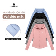 Long-sleeved SportsJacket with Zipper Sunscreen for Women KSM Gym Yoga Aerobic Soft Fabric Body-hugg