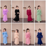 READY STOCK [🌜RAYA 2023🌛]Baju Kurung Lace Peplum /Baju Kurung Raya Kanak-Kanak Perempuan /Baju Kurun