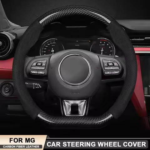 Carbon Fiber Leather Car Steering Wheel Cover For MG MG3 MG5 MG6 Trophy MG7 ZS HS GS 3SW ES5 RX5 RX8