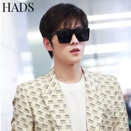 HADS Korean Style Police Sunglasses for Men Simple Casual Fashion Over Spectacles Sun Protection UV Shades for Men Original 2023 New Summer Aesthetic