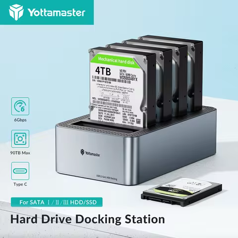 Yottamaster 5 Bay Hard Drive Docking Station with Offline Clone SATA to USB 3.0 External Hard Drive 