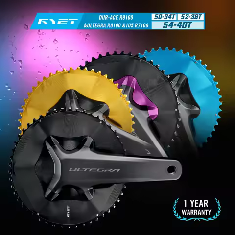 RYET Aero Road Bike Chainring 50-34T 52-36T Compatible with Shimano 12-Speed Dura-Ace R9200 Ultegra 