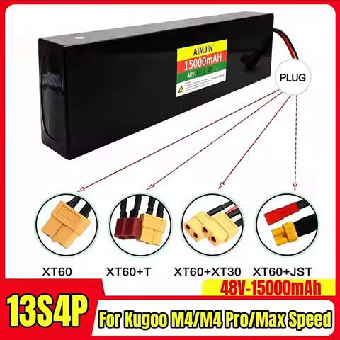 Lithium-ion 48V 15Ah 1000W battery pack 13S4P built-in BMS suitable for Citycoco/iScooter iX4/Kaabo 