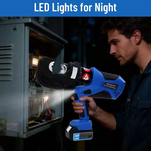 Hydraulic Crimping Tool Electric Crimper Kit with 12 Dies, Crimping Plier for 6AWG to 800MCM Copper 