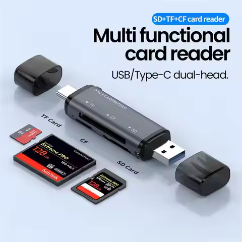 5 IN 1 USB Card Reader Type C Multifunctional USB 2.0 TO SD TF CF Smart Card Reader For PC Laptop Ac