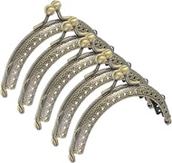 5 PCS Bronze Purse Frame, Metal Kiss Clasp Lock Coin Purse Clasp, Vintage Arch Bag Frame Metal Clip 