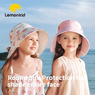 Lemonkid Children Soft Brim Hat with Ribbon Girl Wide Brim Sun Visor Sun Hat Block UV 2-12 Years LK2240091