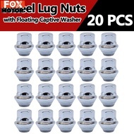 20Pcs ล้อแม็ก Nuts Bolt Lug Stud ยาง Whorl Nut ลอย Captive เครื่องซักผ้าสำหรับ Ford Focus MK1 MK2 MK3 ST RS M12 X 1.5
