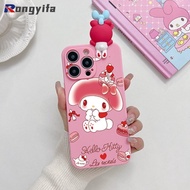 Lanyard Phone Case With Stand For Samsung Galaxy J6+ J4+ J6 J4 2018 J2 Prime Grand J7 J5 Prime J2 Pro 2018 J7 J5 J3 Pro 2017 J7 J5 J3 J2 2016 Casing Cute Melody Pink Soft Covers
