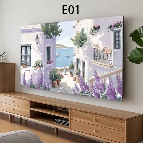 Universal Television LCD TV Hood Dust Cover Home Living Room Decor Printed TV Protector Case For 47/