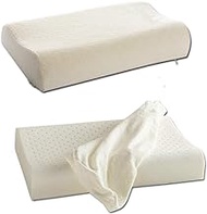 qiuqiu 1pcs Latex Pillow Natural Latex Pillow Neck Support Pain Relief Latex Pillow Neck Massage Pillow