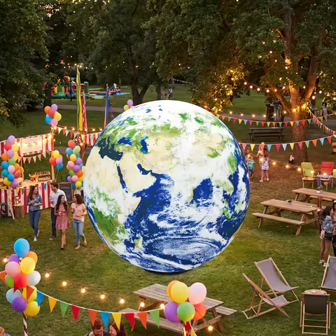 LED giant inflatable globe, astronomical theme decorative inflatable for shopping mall opening amuse