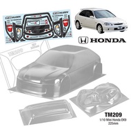 CRtoys Team C Clear Body rc 1:10 M-Chassis Honda Civic EK9 wb 225mm Polycarbonate/LexanTM209 1/10 Mi