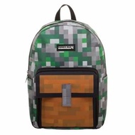 Minecraft - Minecraft 寶箱 Squares 全印花 書包 45 cm大容量背囊 | 0.5kg| 兒童旅行袋｜中小學背包｜綠色啡色 | 平行進口