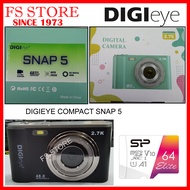 DIGIEYE COMPACT SNAP-5 SNAP5 48 MEGA PIXEL 16X OPTICAL ZOOM 2.7K VIDEO ANTI SHAKE FREE SP 64GB MICRO