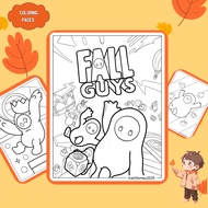 Set of 10/20 coloring pages, coloring pages for children in the shape of Fall Guys game, A4, A5 pape