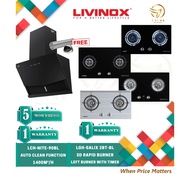 LIVINOX LCH-NITE-90BL KITCHEN HOOD COOKER HOOD GAS COOKER HOB PACKAGE LIVINOX NITE