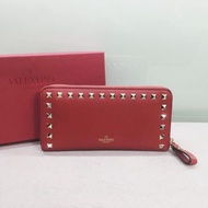 99%new (正品) Valentino wallet 窩釘拉鍊長銀包 紅色